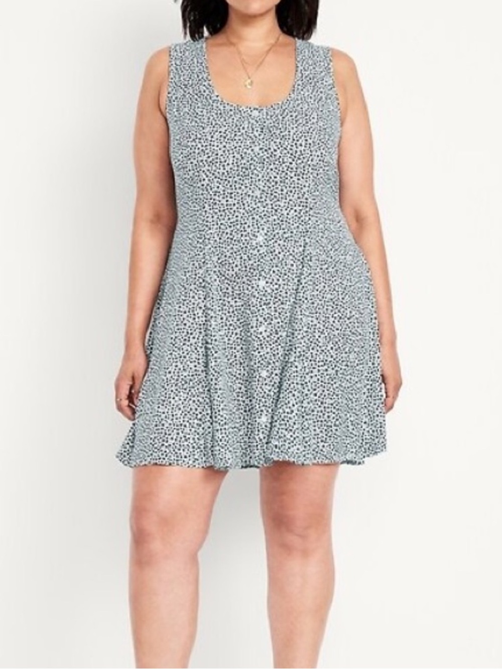 Old Navy Fit & Flare Crepe Button-Front Mini Dress